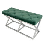 Gümüş Ayaklı Kapitone Bench Puf
