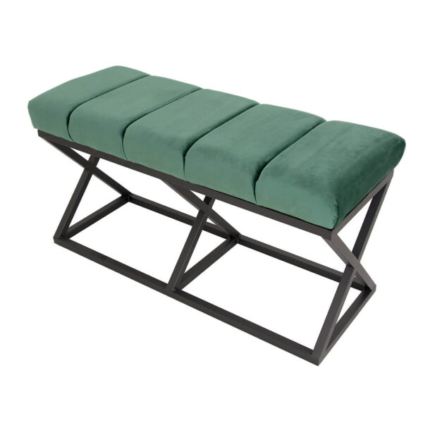 Siyah Ayaklı Yeşil Bench Puf