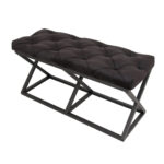 Simsiyah Kapitone Bench Puf