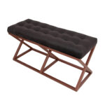 Çektirme Siyah - Bakır Bench Puf