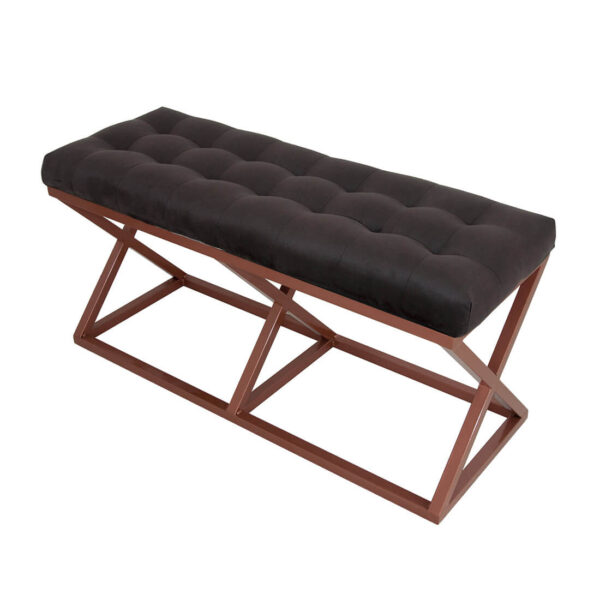 Çektirme Siyah - Bakır Bench Puf