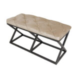 Siyah - Krem Bench Puf