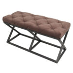 Chester Siyah - Kahve Bench Puf
