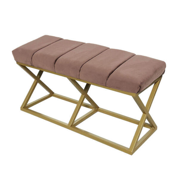 Altın - Kahve Bench Puf