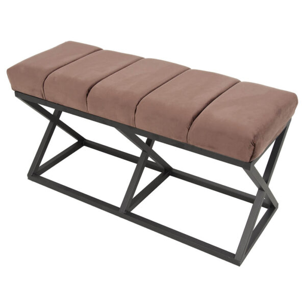 Yarmalı Siyah - Kahve Bench Puf