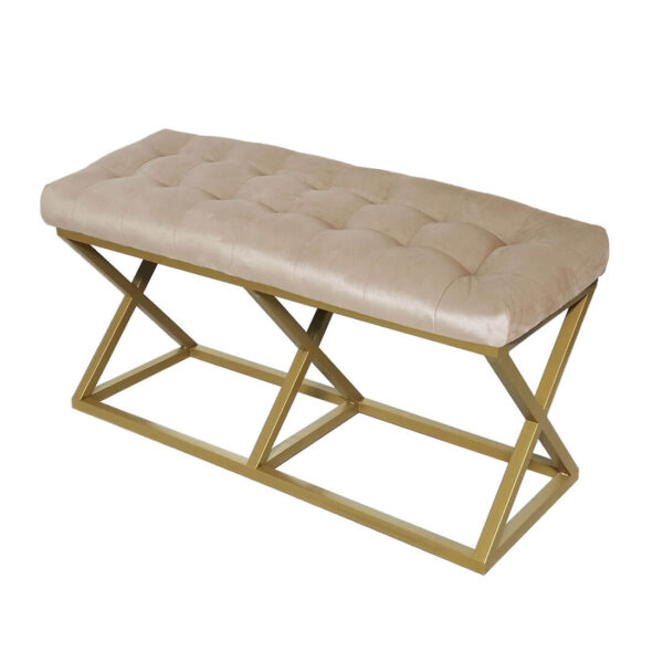 Krem - Gold Bench Puf