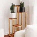 Gold Masif Ahşap Çiçeklik - Görsel 2
