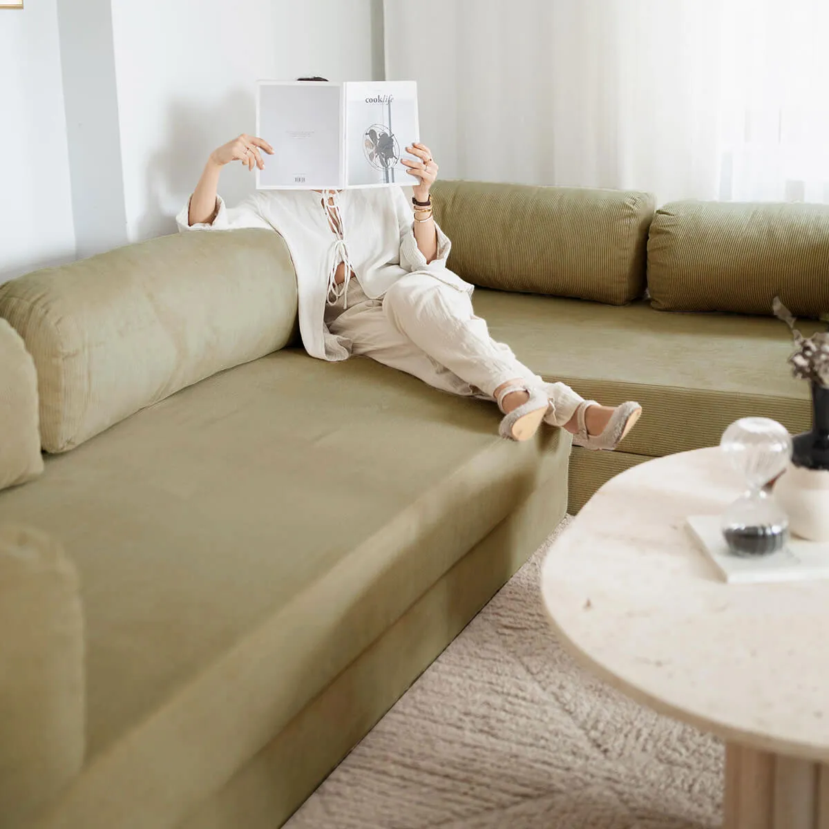 NOOK Modüler L Köşe Koltuk | Haki - Görsel 4
