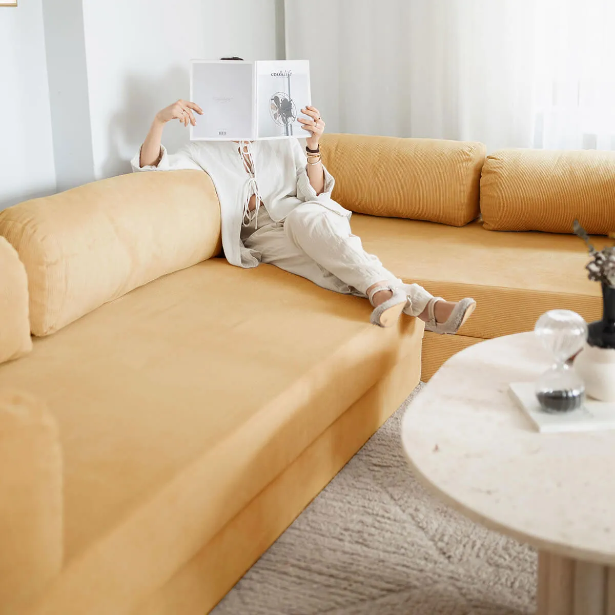 NOOK Modüler L Köşe Koltuk | Sarı - Görsel 4